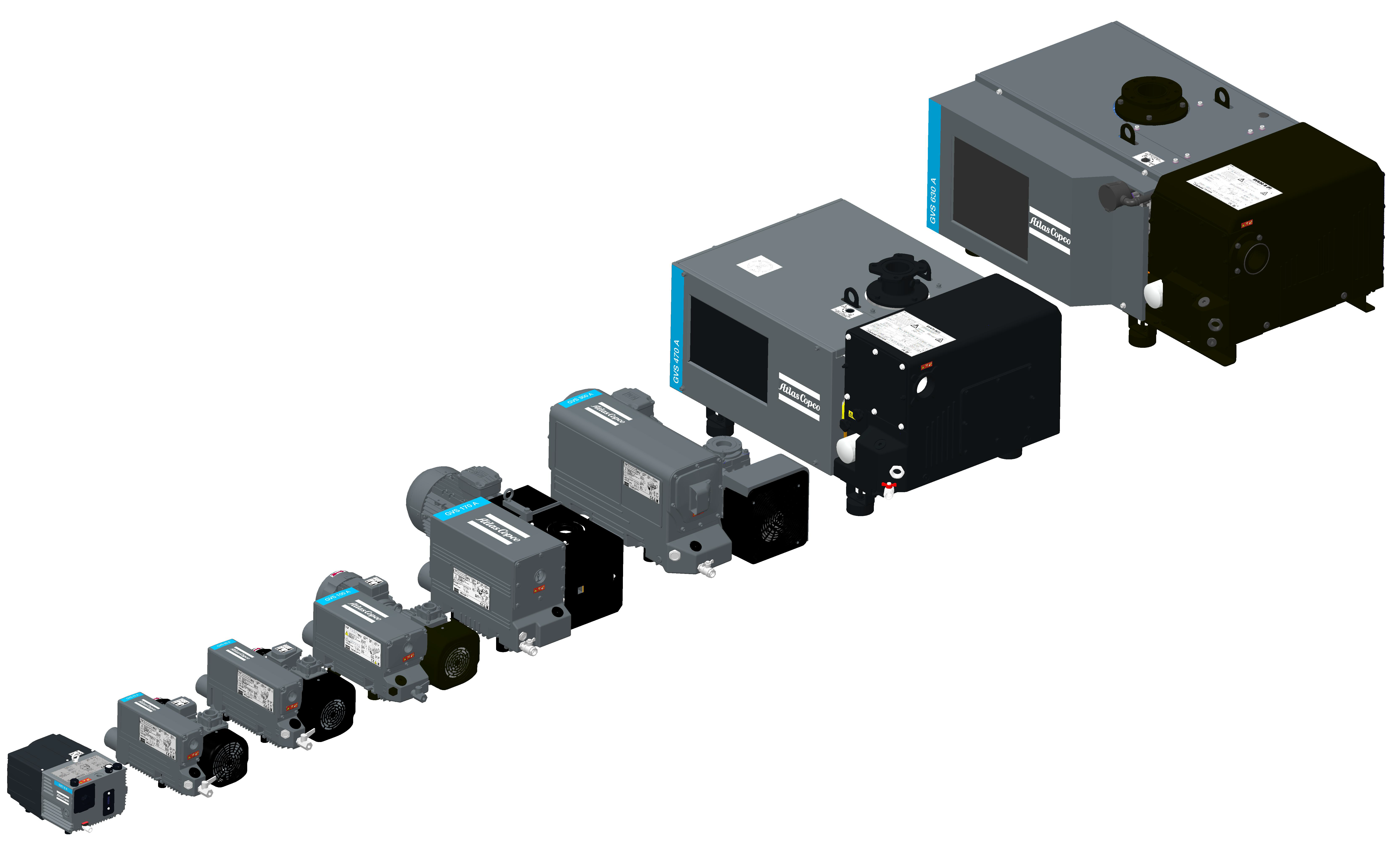 GVS 20-300: 單級(jí)油潤(rùn)滑旋片式真空泵，20-365 m3/h，10.5-215 cfm